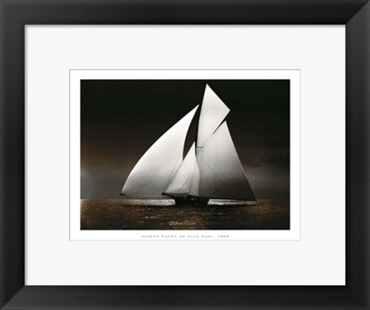 Framed Art Iverna Yacht at Full Sail, 1895 by Photogarphy Collection 11 3/4 x 9 1/2
